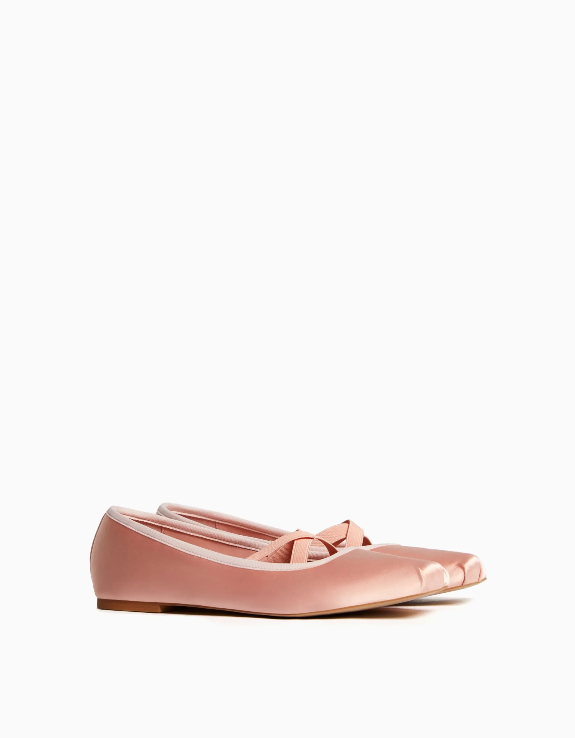FEMME BERSHKA Chaussures*Ballerines satinées élastiques