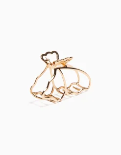 FEMME BERSHKA Accessoires cheveux*Barrette métallique dée papillon