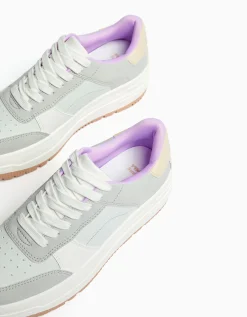 FEMME BERSHKA New*Baskets plateforme bimatière