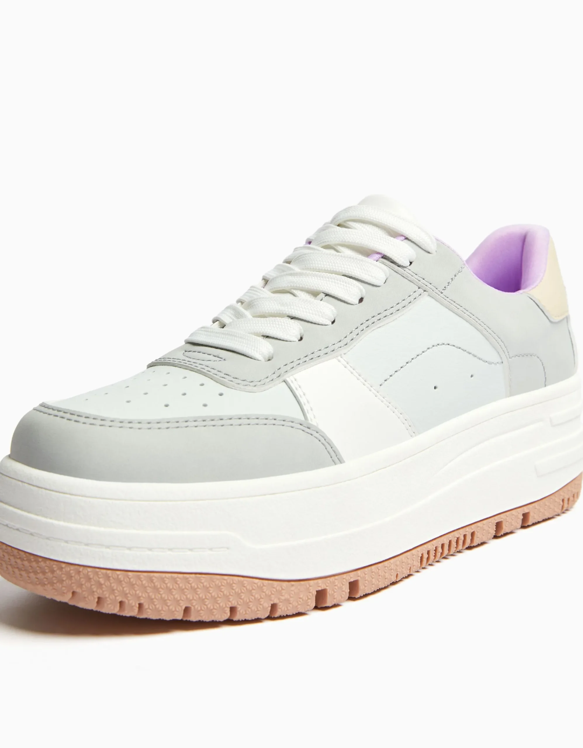 FEMME BERSHKA New*Baskets plateforme bimatière