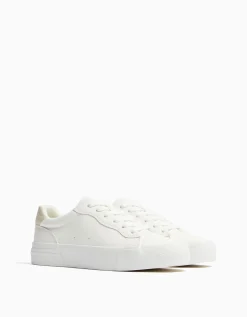 FEMME BERSHKA New*Baskets plateforme bimatière