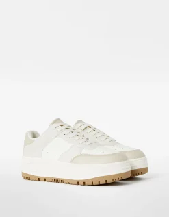 FEMME BERSHKA Varsity*Baskets plateforme bimatière