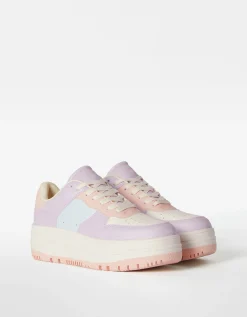 FEMME BERSHKA BSK Teen*Baskets plateforme bimatière