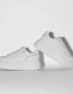 FEMME BERSHKA Baskets*Baskets plateforme détails métallisés