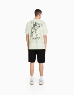 HOMME BERSHKA Basiques*Bermuda cargo molleton