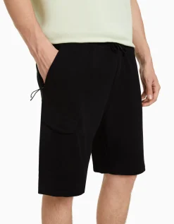 HOMME BERSHKA Basiques*Bermuda cargo molleton