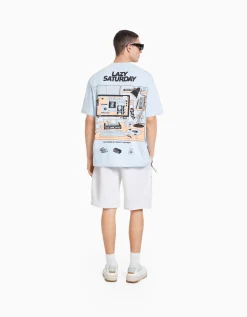 HOMME BERSHKA Basiques*Bermuda cargo molleton