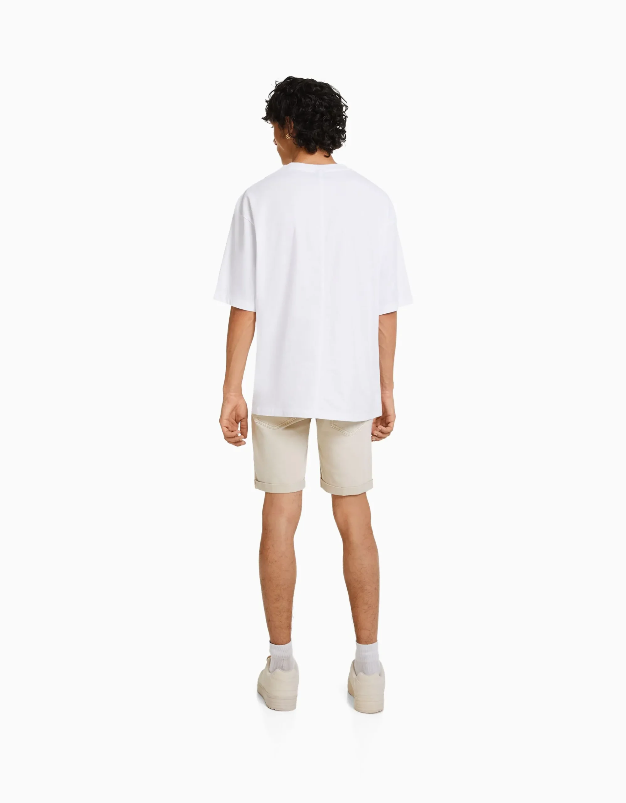 HOMME BERSHKA Bermudas*Bermuda denim skinny retroussé