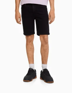 HOMME BERSHKA Bermudas*Bermuda denim skinny retroussé