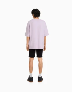 HOMME BERSHKA Bermudas*Bermuda denim skinny retroussé