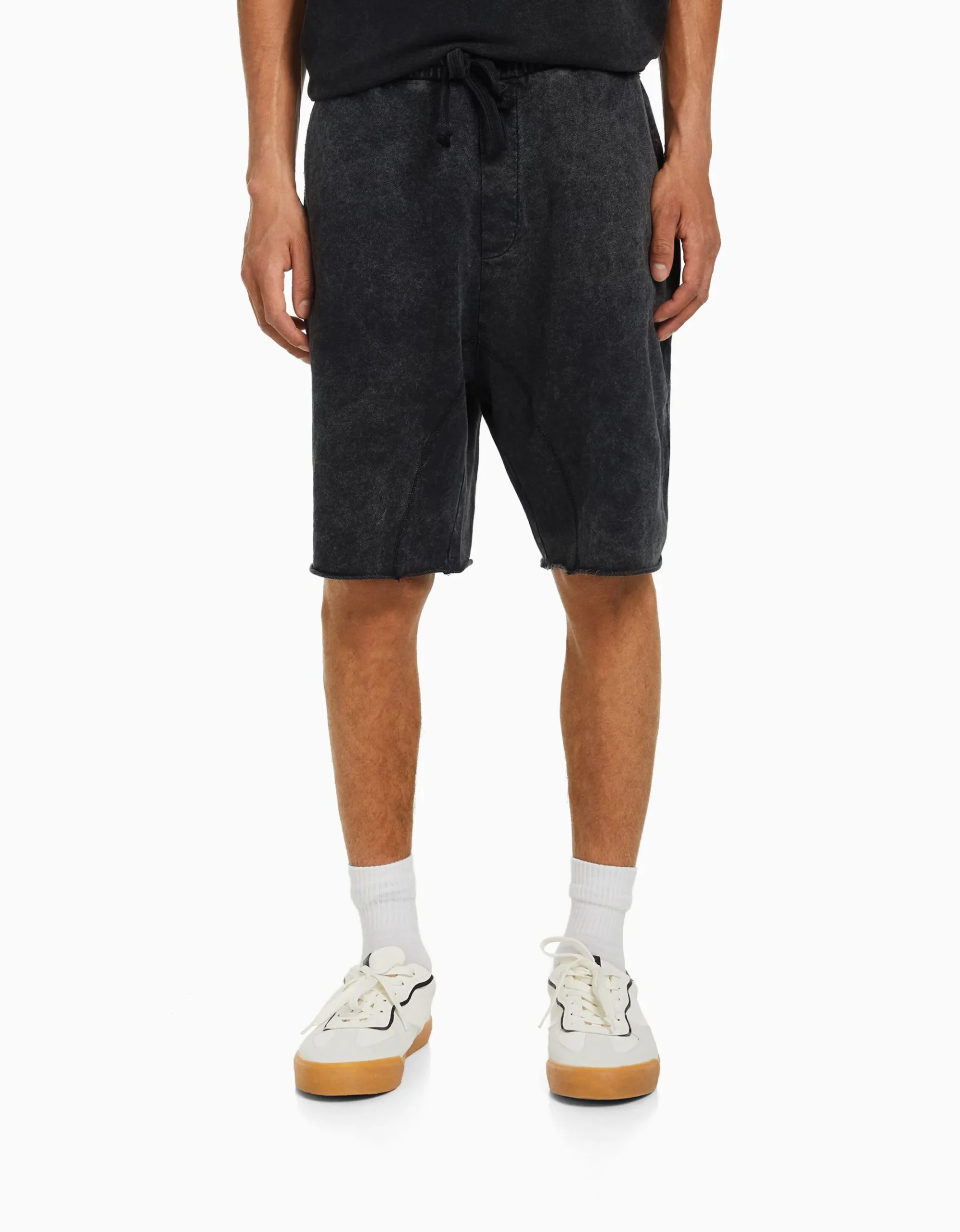 HOMME BERSHKA Bermudas*Bermuda molleton effet délavé