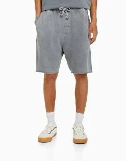 HOMME BERSHKA Survêtement*Bermuda molleton effet délavé