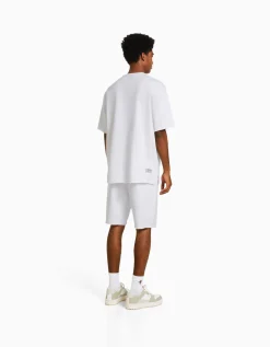 HOMME BERSHKA Bermudas*Bermuda molleton effet délavé