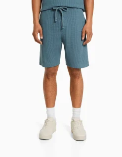 HOMME BERSHKA Bermudas*Bermuda molleton gaufré