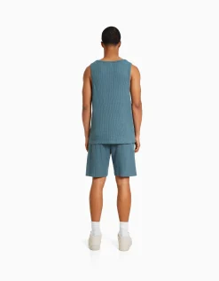 HOMME BERSHKA Bermudas*Bermuda molleton gaufré