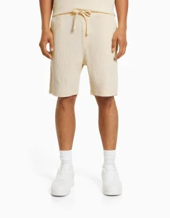 HOMME BERSHKA Bermudas*Bermuda molleton gaufré