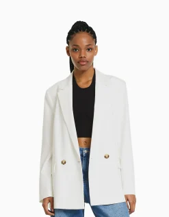 FEMME BERSHKA Vestes*Blazer tailoring croisé regular fit coupe féminine