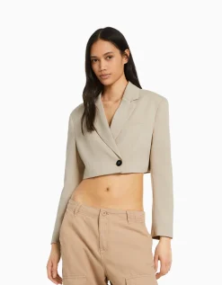 FEMME BERSHKA Tailleurs*Blazer tailoring cropped serge