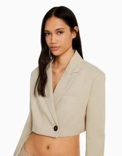 FEMME BERSHKA Tailleurs*Blazer tailoring cropped serge