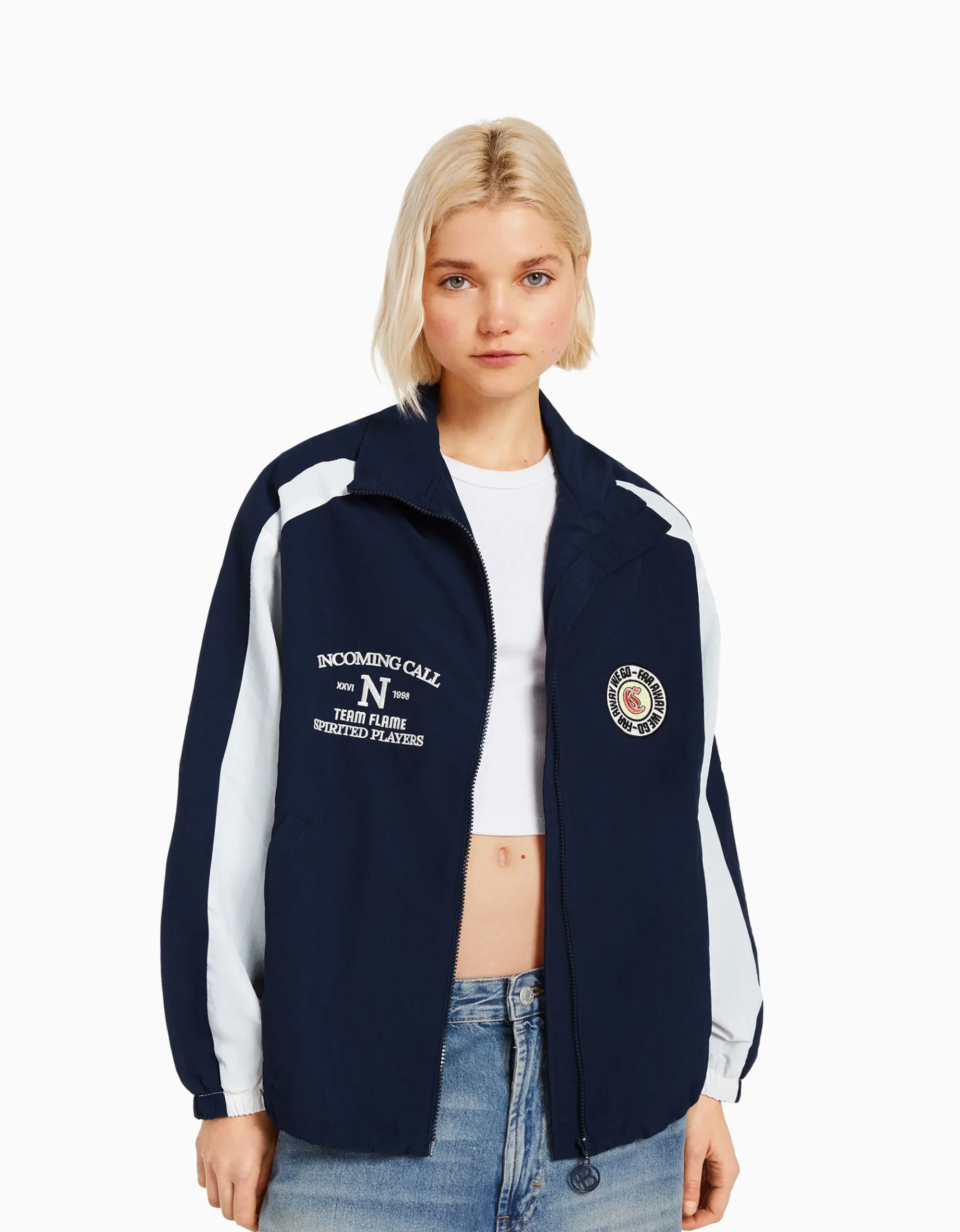 FEMME BERSHKA Vêtements*Blouson bandes contrastes