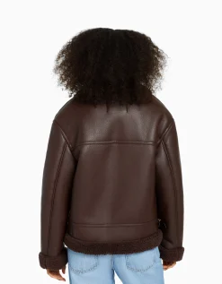 FEMME BERSHKA Vestes*Blouson biker double face similicuir