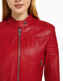 FEMME BERSHKA Vestes*Blouson biker racing similicuir