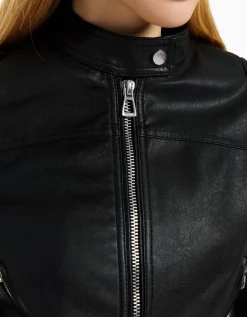 FEMME BERSHKA Vestes*Blouson biker racing similicuir