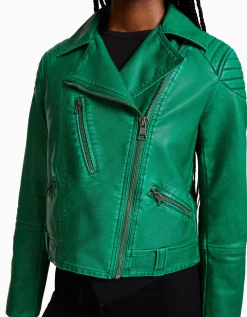 FEMME BERSHKA Vestes*Blouson biker similicuir