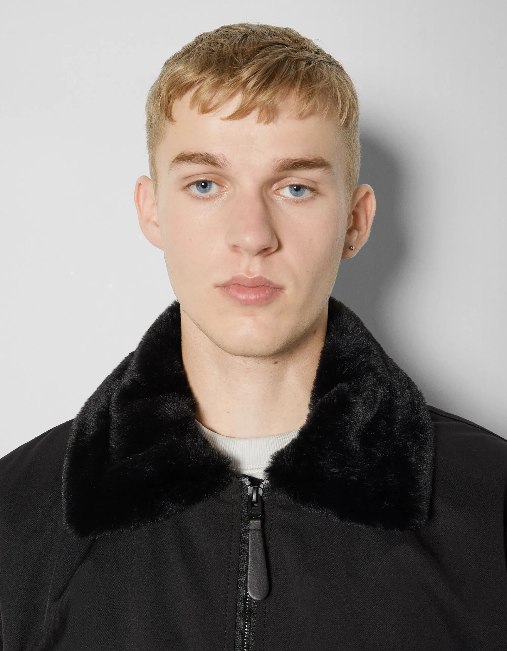 HOMME BERSHKA Blousons et manteaux*Blouson bomber col fourrure