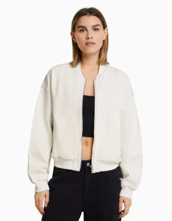 FEMME BERSHKA Vestes*Blouson bomber denim fil contraste