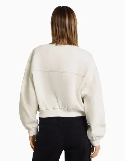 FEMME BERSHKA Vestes*Blouson bomber denim fil contraste