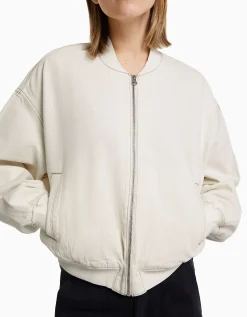 FEMME BERSHKA Vestes*Blouson bomber denim fil contraste
