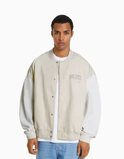 HOMME BERSHKA Blousons et manteaux*Blouson bomber denim fil contraste