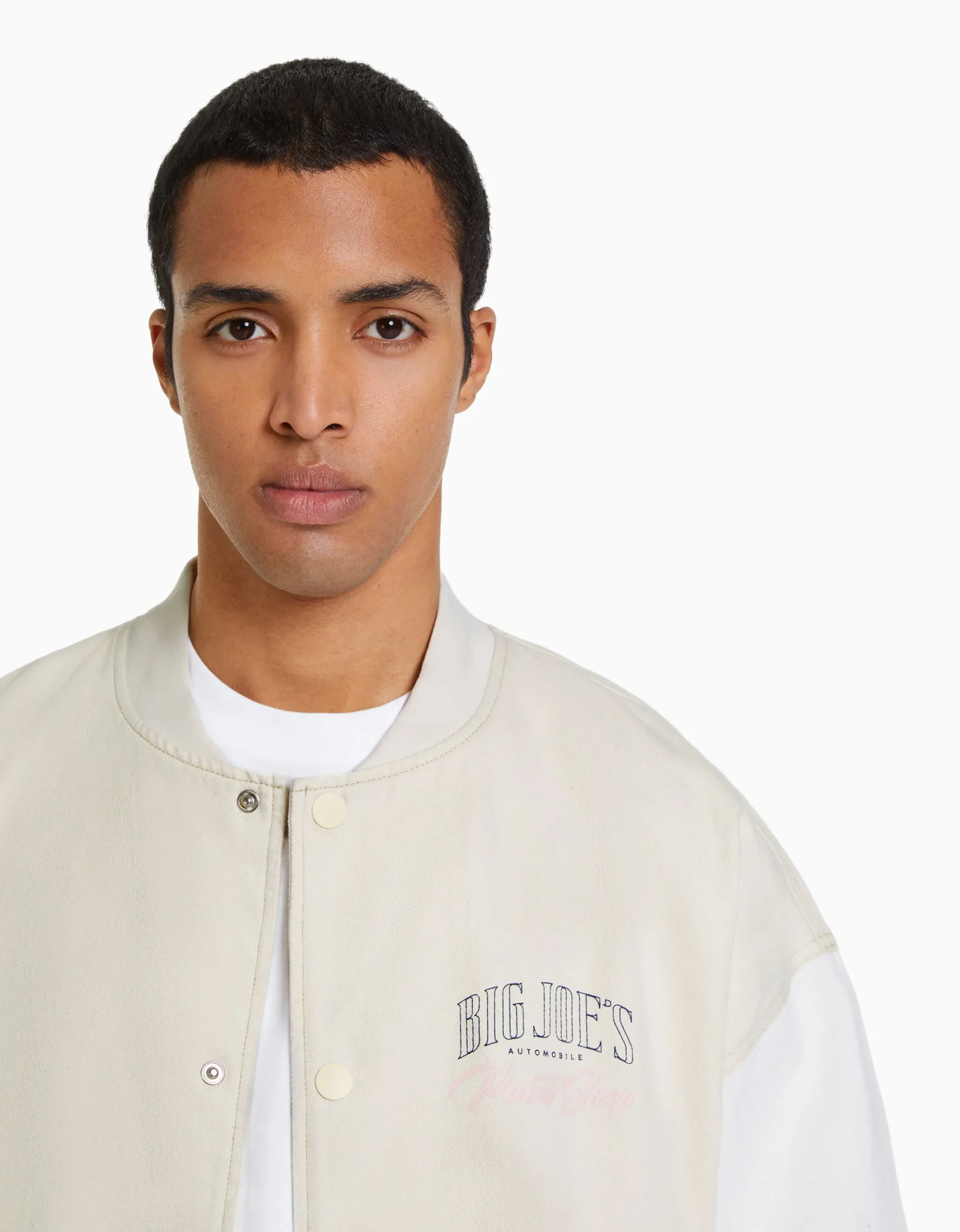 HOMME BERSHKA Blousons et manteaux*Blouson bomber denim fil contraste
