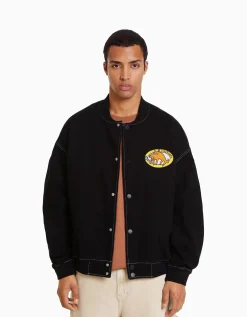 HOMME BERSHKA Blousons et manteaux*Blouson bomber denim fil contraste
