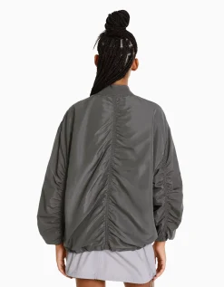 FEMME BERSHKA Vêtements*Blouson bomber effet nylon