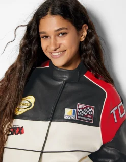 FEMME BERSHKA Vestes*Blouson bomber similicuir racing