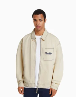 HOMME BERSHKA Blousons et manteaux*Blouson coton coutures contrastantes broderie