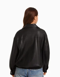 FEMME BERSHKA Vêtements*Blouson dad fit similicuir