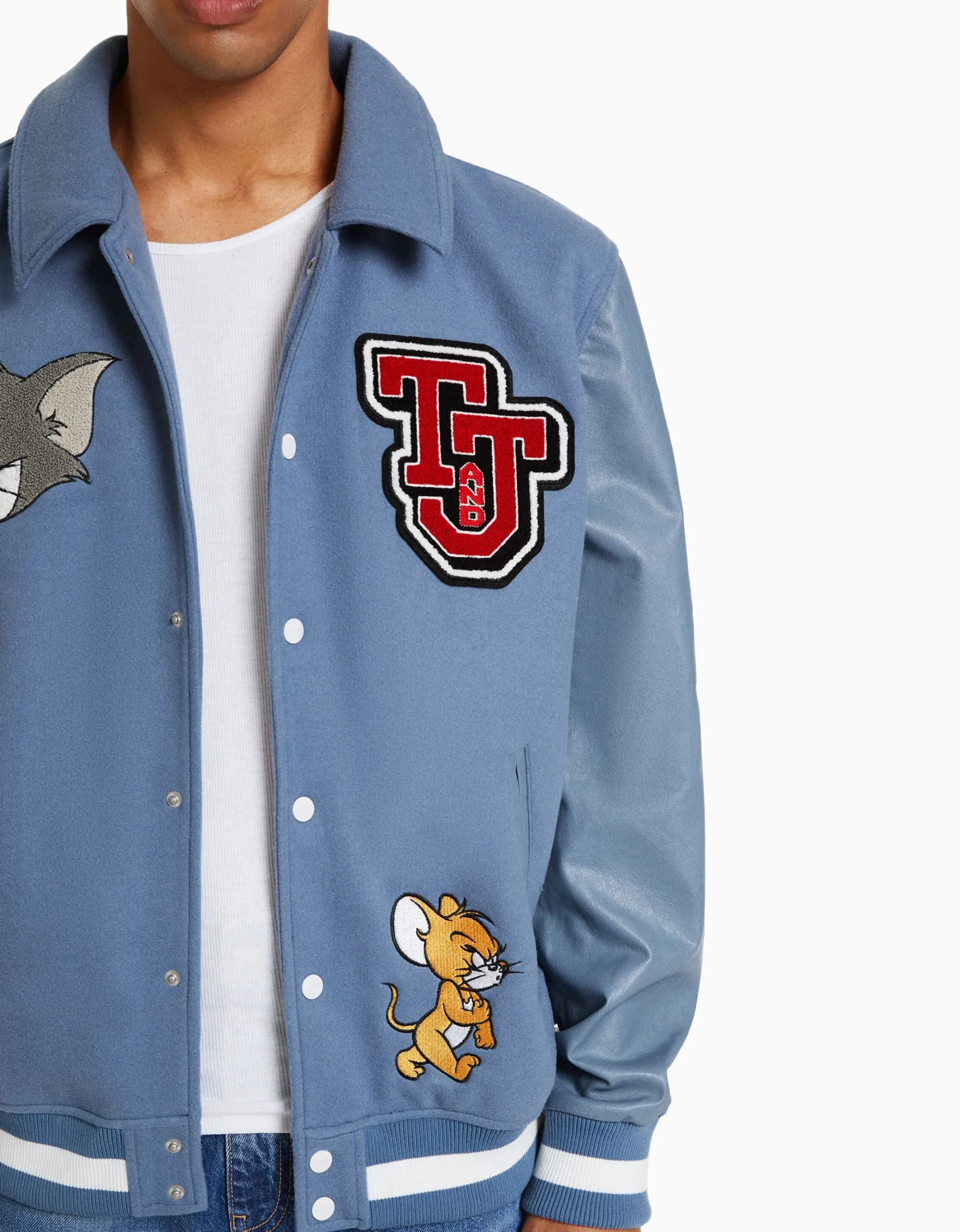 HOMME BERSHKA Vêtements*Blouson empiècements Tom & Jerry