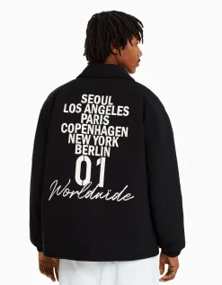 HOMME BERSHKA Vêtements*Blouson imprimé dos