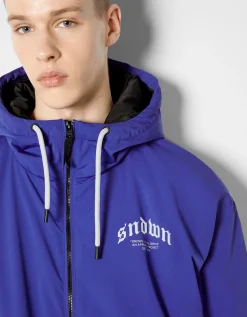 HOMME BERSHKA Blousons et manteaux*Blouson matelassé capuche imprimé