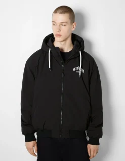 HOMME BERSHKA Blousons et manteaux*Blouson matelassé capuche imprimé