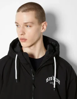 HOMME BERSHKA Blousons et manteaux*Blouson matelassé capuche imprimé