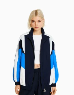 FEMME BERSHKA Vestes*Blouson oversize effet nylon color block