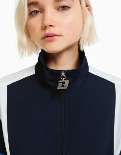 FEMME BERSHKA Vestes*Blouson oversize effet nylon color block