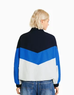 FEMME BERSHKA Vêtements*Blouson oversize effet nylon color block