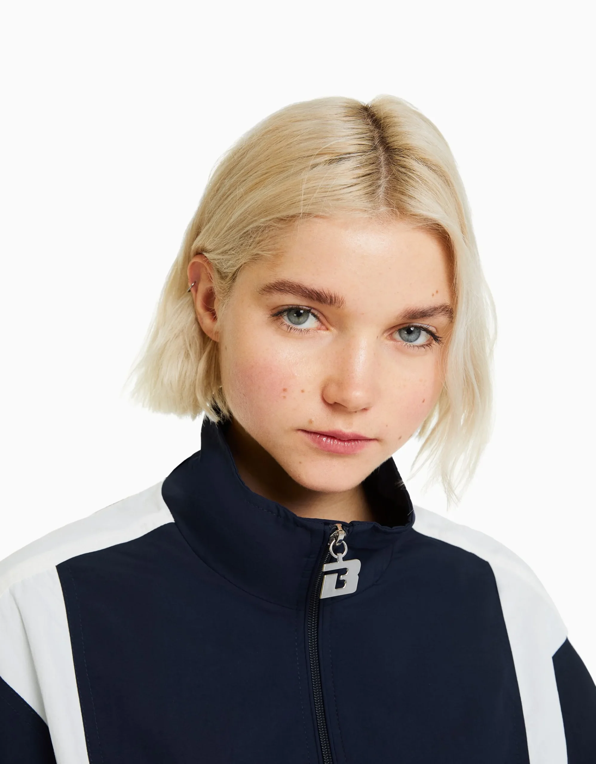 FEMME BERSHKA Vêtements*Blouson oversize effet nylon color block