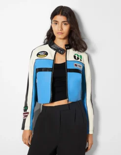 FEMME BERSHKA Vestes*Blouson racing similicuir