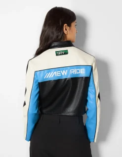 FEMME BERSHKA Vestes*Blouson racing similicuir